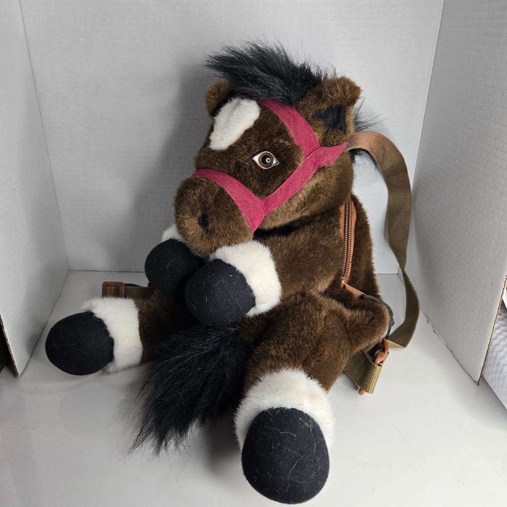 Plushland Flex Rider Brown Horse Backpack 21" Plush Soft Toy Stuffed Animal